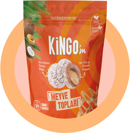 Hindistan Cevizi Kaplı<br>Yer Fıstığı Ezmesi Dolgulu<br>Meyve Topu